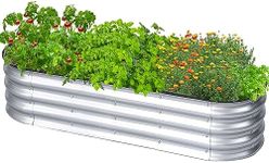 sogesfurniture Galvanized Raised Garden Bed, 6×2×1 FT Galvanized Planter Box, Outdoor above Ground Planter Large Garden Box Kits for Vegetables, Flowers, Fruits, BHCA-30QDDTPB02-SL