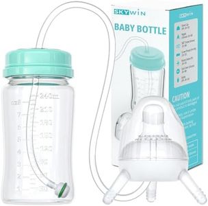 TidyFriend Self Feeding Baby Bottle 8oz Bottle Holder for Baby - Baby Bottle with Straw, Anti Colic, for Convenient Feeding (Green)