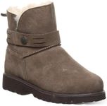 BEARPAW Women's Wellston Multiple Colors | Women's Boot Suede | Women's Slip On Boot | Comfortable Winter Boot, Seal Brown, 6