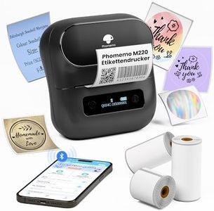 Phomemo M220 Imprimante D'étiquettes,Imprimante D'étiquettes Thermiques, Bluetooth étiquettes D'adresses pour Code à Barres, Maison et Bureau, étiquetage Scolaire, pour Android et iOS