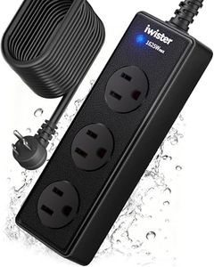 IPX6 Outdoor Power Strip Weatherproof, 3 Wide Multi Outlets, 1625W/13A High-Power for Multiple Uses, Built with 16AWG Indoor Extension Cord, Mountable Power Strip Suitable for Backyard Patio&Party Use
