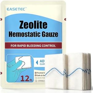 EASETEC Quick Clot Zeolite Hemostatic Gauze 3in x12ft, Sterile Emergency Combat Dressing for Wound Packing, IFAK Survival Car First Aid Kit Supplies (1 Pack)