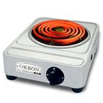 ORBON Heavy Duty Deluxe Electric G Coil Radiant Gas Cooking Stove Heater | Induction Cooktop | G Coil Hot Plate Cooking Stove | Works With All Metal Utensils & Cookwares (Vitreous Black) (2250)