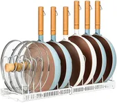 Pot Rack Organizer -Expandable Pot and Pan Organizer for Cabinet,Pot Lid Organizer Holder with 10 Adjustable Compartment for Kitchen Cabinet Cookware Baking Frying Rack