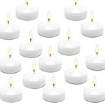 JHENG 50 Pack Floating Candles, 2'' White Unscented Dripless Wax Burning Candles, for Cylinder Vases, Weddings, Party and Holiday