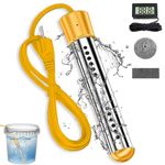 Lakkzoom Portable Immersion Water Heater,Electric pool water heater for Above Ground Pool Bathtub,Anti-scalding Bucket Heater Camping water heater Heat 5 Gallons of Water in Minutes(yellow)