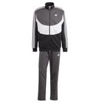 adidas Men's Colorblock Track Suit, Black/White/Grey Six, M