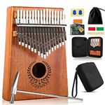 Kalimba 17 Keys Thumb Piano - Finger Piano Professional Musical Instrument Marimbas with Protective Case, Study Instruction, Tuning Hammer Gift for Kids Adults Beginners