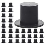 Gadpiparty 50 Pieces Mini Black Top Hats Plastic Decorative Doll Hats Magician Top Hats Snowman Crafts DIY Dollhouse Accessory for Christmas Winter Party Supplies