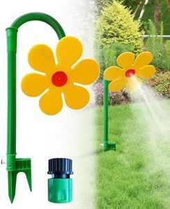 2026 Upgrade Crazy Dancing Daisy Sprinkler, 360° Rotating Funny Dancing Sun Flower Dancing Daisy Lawn Sprinkler for Yard Watering Kids & Pets Playing (Yellow)