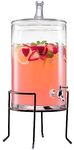 Style Setter Beverage Dispenser with Stand - 2.5 Gallon Large Countertop Glass Drink Dispenser w/Spigot & Lid - Party Drink Dispenser for Sweet Tea Lemonade Punch Water, Juice Dispensers for Parties