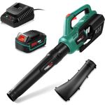 POSENPRO Cordless Leaf Blower, 20V Battery Powered, Electric Handheld Blower w/4.0Ah Battery & Fast Charger, 2 Speed Mode, Garden Cordless Leaf Blower for Lawn, Yard, Garage, Patio & Sidewalk