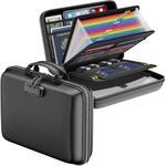 DocSafe Fireproof File Organiser with Lock,Hard Case Document Box,13 Pocket Expanding File Folder,Portable Waterproof Document Organiser,Home Office Filing Folder for A4 Documents,Bill,Receipt