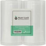 Nutri-Lock Vacuum Sealer Bags, Set of 2 6"x50' BPA-Free Rolls, Vac Seal for Sous Vide & Meal Prep, Commercial Grade Food Vac Bags