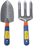 Globus 514 Carbon Two Color Big Trowel and Weeder Fork Garden Tools (Set of 2)