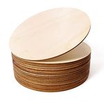 Worown 20 Pcs 6 Inch Round Wooden Pieces, Wood Circles, Wood Rounds for Painting, Staining, Halloween, Thanksgiving, Christmas DIY Crafts