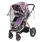 Baby Stroller Rain Cover, Waterproof Dust Wind Shield Zipper Window Design Universal Pram Accessory