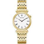 Bulova Women's Regatta Quartz Dress Watch with Stainless Steel Strap, Gold, 15 (Model: 97L161)