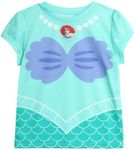 Disney Girls' T-Shirt - Cinderella, Little Mermaid, Rapunzel, Beauty and The Beast - Princess Shirt for Toddlers (2T-6X), Princess Teal, 2 Years