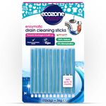 EcoZone Drain Cleaning Sticks, Enzymatic Pipe Unblocker, Prevents Plug Hole Obstructions & Keeps Water Flowing Freely, Natural Vegan & Non Toxic Kitchen & Bathroom Treatment Kit (x 12)
