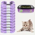 TiooDre Cat Litter Refills Bag for Litter Genie Refill Bags 15 Ft Cat Genie Refill, 10 Pack Cat Litter Refill Cat Litter Disposal Bin Refills Compatible with Litter Genie/Litter Locker, Purple