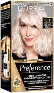 L'Oreal Paris Preference Hair Dye, Luminous Permanent Rich Hair Colour, Long Lasting Brilliance, Achieve Radiant, Salon-Inspired Results, Shade: 10.21, Stockholm