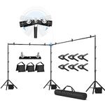 Julius Studio [Enhanced Heavy Duty] 20.1 x 10 ft. (W x H) Backdrop Stands, 300° Degree Crossbar Rotatable Angle Adjustable Double Dual Crossbar Extender Mount, Strong Background Support, JSAG794