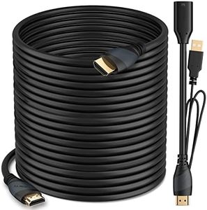 HDMI Cable 4K (100 Feet) GearIT - High Speed HDMI In-Wall CL3 Rated with Signal Booster - 4K, 1080P, 3D, ARC, Ethernet, Video - Supports Xbox PS3 PS4 PS5 TV Monitor HDTV- 100ft