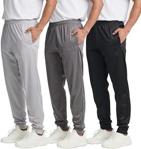 3 Pack: Mens Sweatpants Joggers Sweat Track Pants Warm Soft Active Athletic Workout Gym Apparel Training Fleece Lined Tapered Tricot Sports Running Casual Pockets Cuffed Jogging - Set 5, 5X