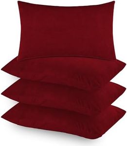 Mattress Protector Waterproof & Dustproof Cotton Terry Pillow Protectors - Set of 4, 220+ GSM Standard Size (18"x 28"), Maroon - Soft & Durable Pillow Covers for Protection