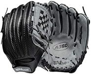 WILSON 2021 A360 12.5" Outfield Baseball Glove - Black/Grey, Right Hand Throw