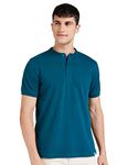 Amazon Brand - Symbol Men's Solid Regular Fit Polo Shirt (AW19MCPO_Fog Teal M)