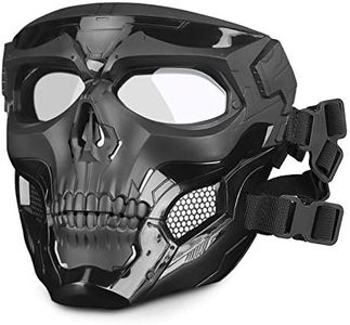 Huntvp táctica Máscara Skull Protectora Máscara Militar Paintball para Hombres Airsoft CS Cosplay Halloween,Skull-Negro