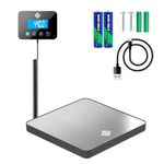 Shipping Scale - 440 lbs/0.35oz - High Accurate Digital Postal Scale with Hold/Tare Function - Perfect for Packages, Luggage, Suitcase, Home Use - Battery & Cable Included - Silver