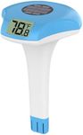 T TESTRUST Pool Thermometer Floating Easy Read, Solar Powered Digital Pool Thermometer, IPX-8 Waterproof, Digital Temperature Gauge with Rope for Swimming Pools, Spa, Hot Tubs