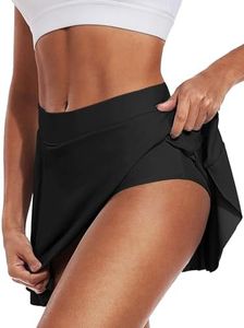 NEIOROT Women's Swim Skirt High Waisted Flowy Board Shorts Tankini Swimsuit Bathing Suit Bottoms,1 Pack,Black,Medium