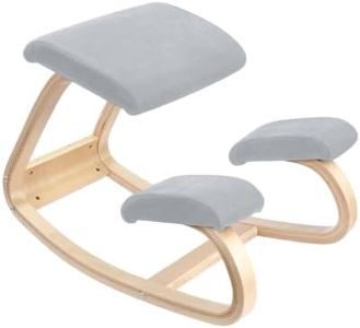 Luxsuite Ergonomic Kneeling Chair Posture Support Comfortable Home Office Desk Chair Angled Rocking Stool & Balancing Seat Natural Relief for Neck or Back Pain Grey x