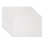 DII Washable Ribbed Cotton Placemat, Set of 6, White - Perfect for Fall, Dinner Parties, BBQs and Everyday Use