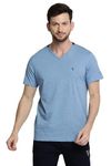 Van Heusen Men Athleisure Smart Tech T-Shirt - Easy Stain Release, Anti Stat, Ultra Soft_60001_Sky Melange_S