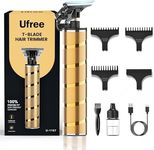 Ufree Hair Trimmer for Men, Beard Trimmer for Men Electric Razor Shavers Cordless Hair Clippers for Men, Zero Gapped T Blade Liners Grooming Hair Cutting Kit, Gifts for Men(Gold)