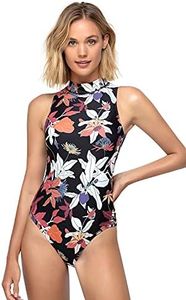 AXESEA Womens Retro One Piece Swimsuit Sleeveless Printed Surfing Bathing Suit, Multicolor, 20