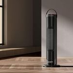 Devanti Ceramic Heater, 2000W Electric Portable Tower Fan Heaters for Bedroom Indoor Home Room Bathroom Warmool Space Heating, 2 Settings with Remote Control Black