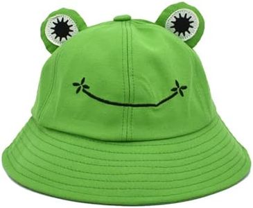 beifon Cappello da Pescatore Rana per Donna e Uomo Cappello Tessuto in Cotone Cappellino Sole Benna Allaperto Fisherman Hat Trendy Cappello alla Pescatora Adulto Ragazzi e Ragazze （56-58cm） (Verde)