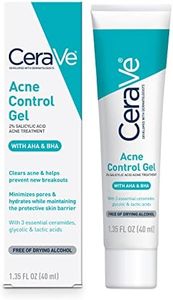 CeraVe Acne Control Gel, 2% Salicylic Acid Acne Treatment With Glycolic Acid + Lactic Acids + Niacniamide, Acne Gel Helps Clear Acne Blemishes Without Over Drying, Alcohol Free & Oil Free, 1.35 Fl Oz