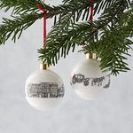 Royal British Bauble, Grey & White, Christmas Tree Ornament