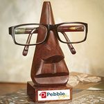 PEBBLECRAFTS Handmade Wooden Nose Shaped Spectacle Specs Eyeglass/Sunglass Holder Stand | Birthday Gift Home Decor |Showpiece | Table Decor