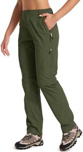 Hiking Pants for Women Convertible Outdoor Lightweight Quick Drying Travel Cross Durable Stretch Pants, 4409,Army Green,26