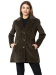 Lady Leaf Winter Wear Casual Tweed led flock Solid Womens Blazer's (9507 Dark Mehndi)