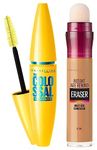 Maybelline New York Full Natural Finish Cushion Instant Age Rewind Concealer, Caramel, 6ml and Volume Express Colossal Masacara, Waterproof, Black, 10g