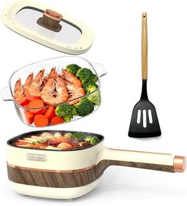 Cullinsss Hot Pot Electric for Cooking 2.5L Non-Stick Portable Cooker Frying Sauté Pan for Ramen Soup Oatmeal Steak Dorm Room Travel Lazy Pot with Power Adjustment (Silicone Spatula Included)